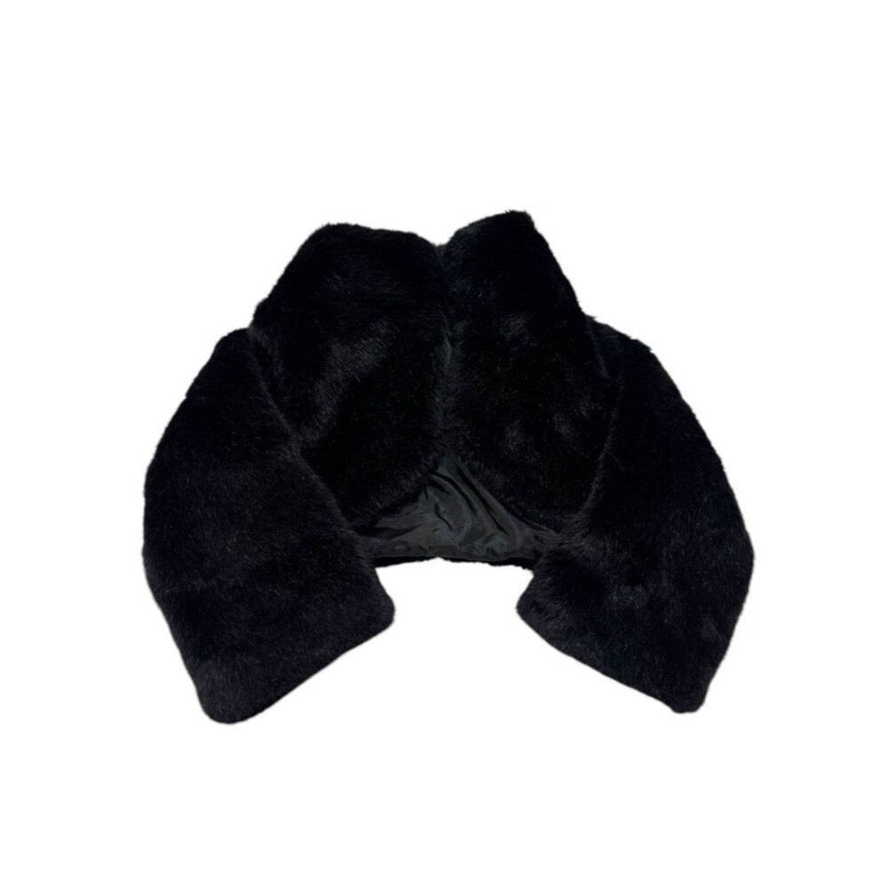 American Girl Black Faux Fur Cardigan Shall